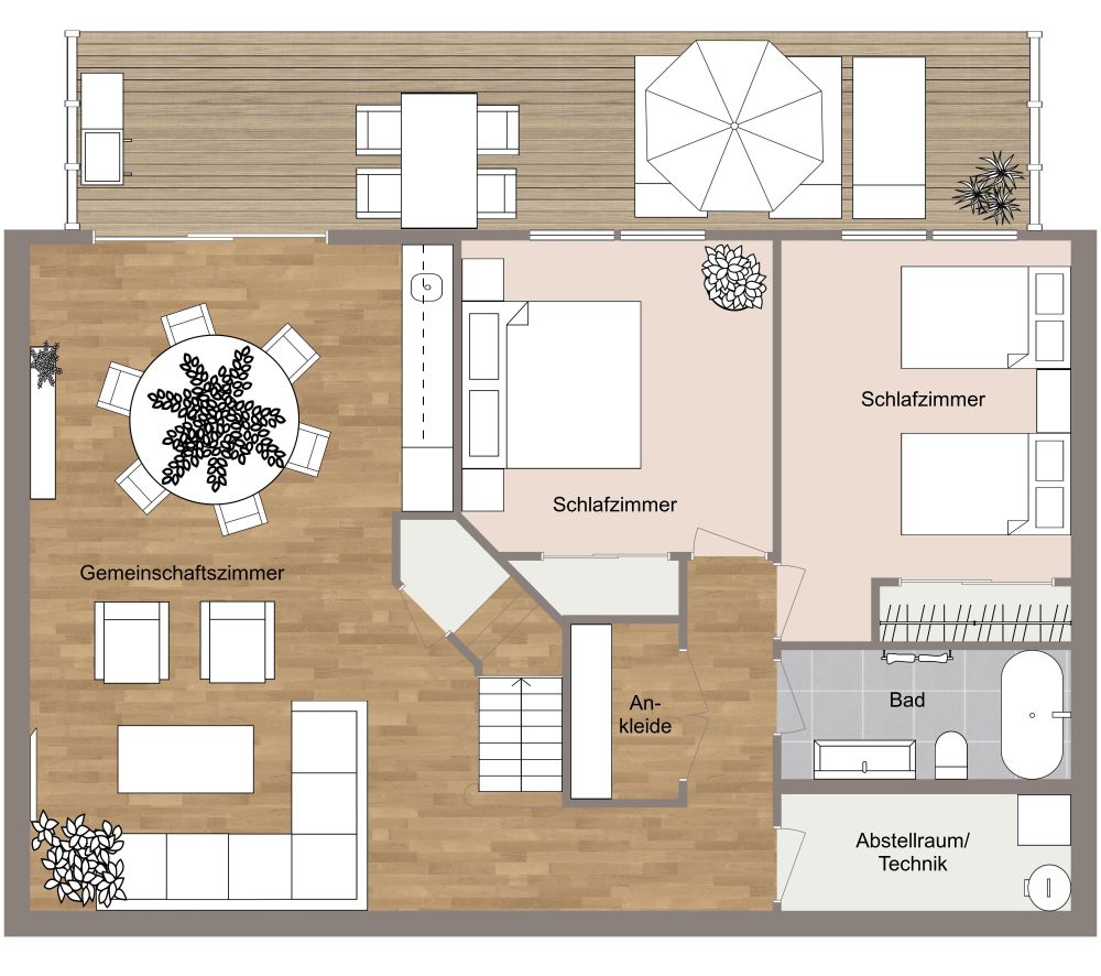 Kellerwohnung Grundriss 2D Grundrisse