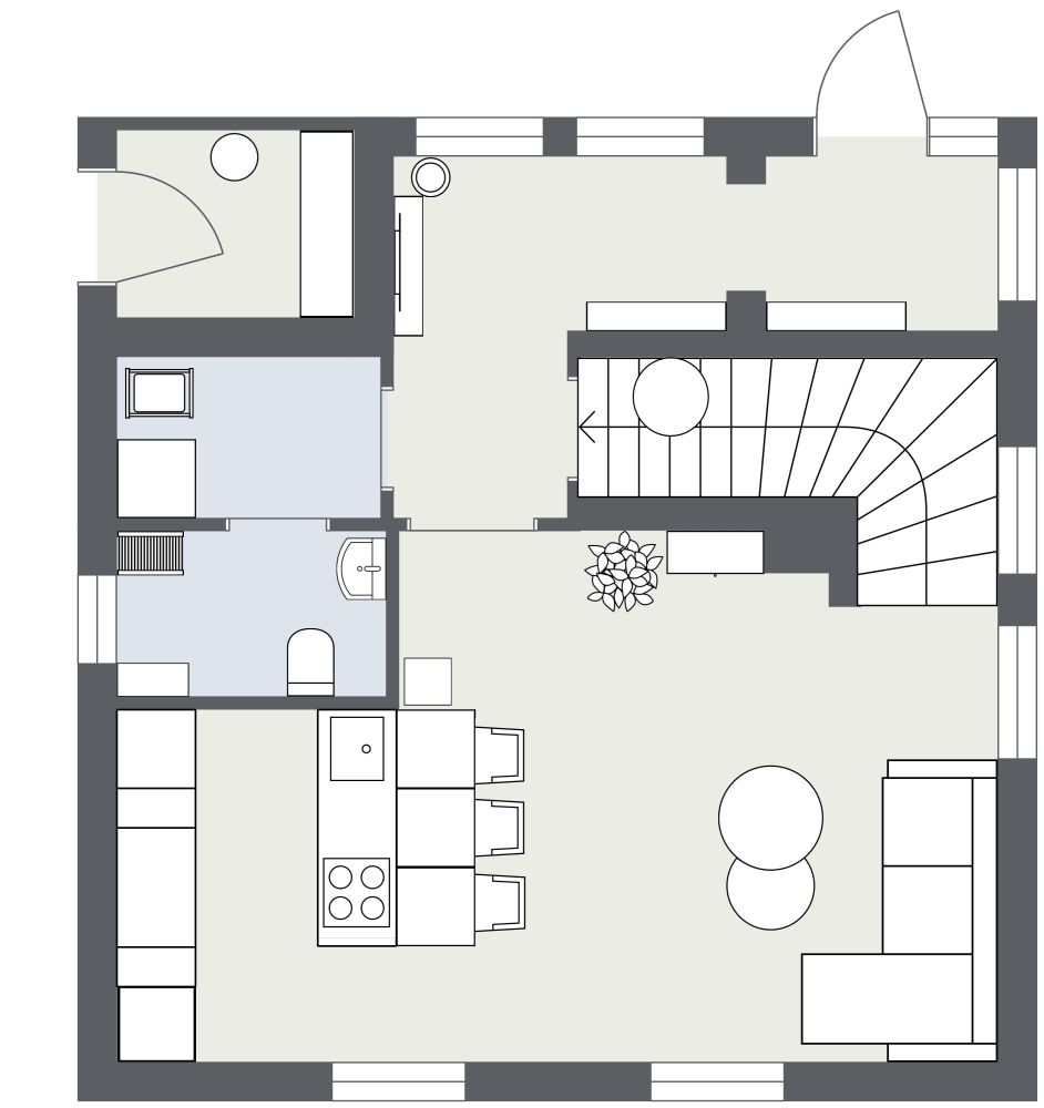 Kleines Haus mit zwei Schlafzimmern 2D Grundrisse