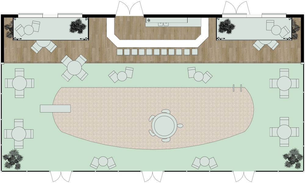 Hotel Bar With Indoor Pool 2D Floor Plan