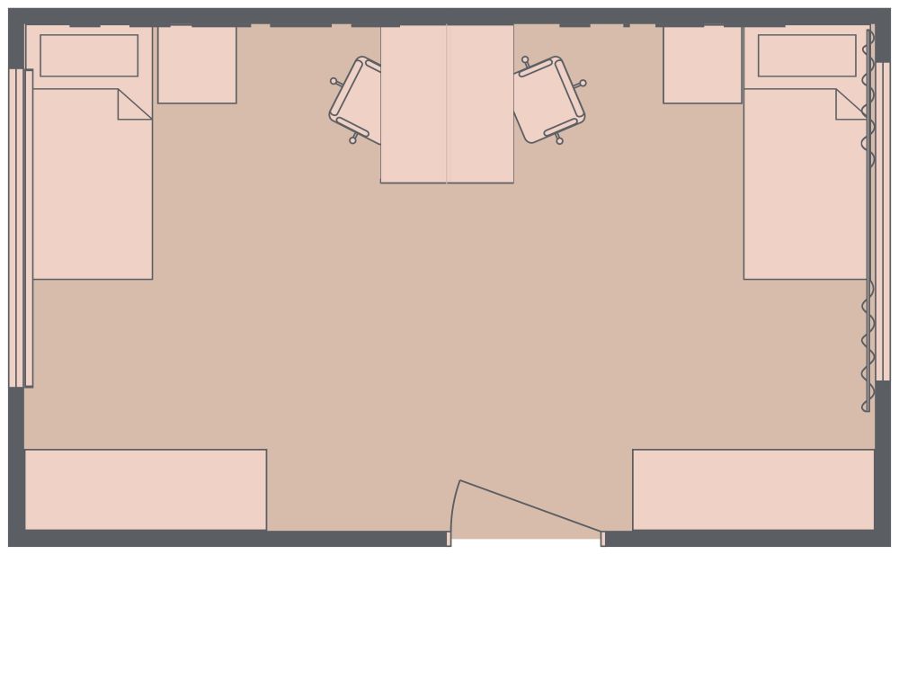 Twin Shared Nursery 2D Floor Plan