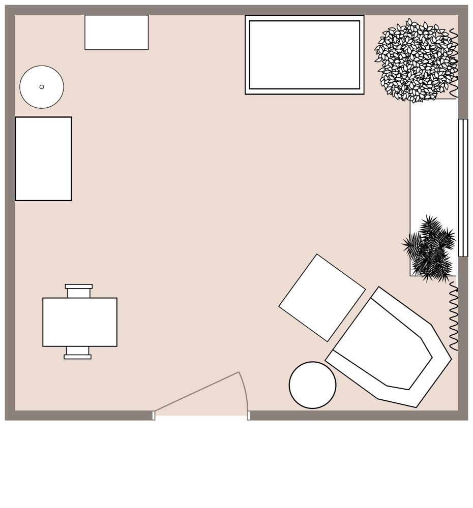 Furniture Arrangement Idea Nursery 2D Floor Plan