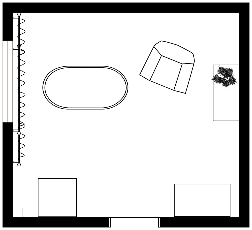 Design für ein Kinderschlafzimmer 2D Grundrisse