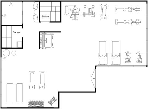 Gym Design Layout With Sauna