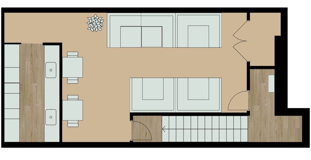 Speakeasy-Bar 2D Grundrisse