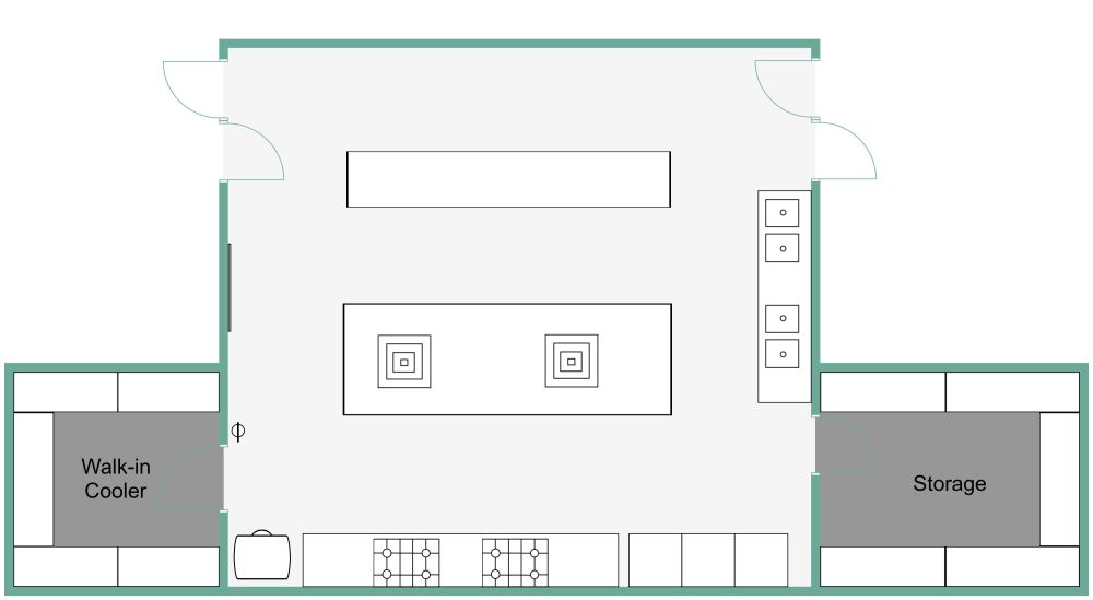 Restaurant Kitchen 2D Floor Plan