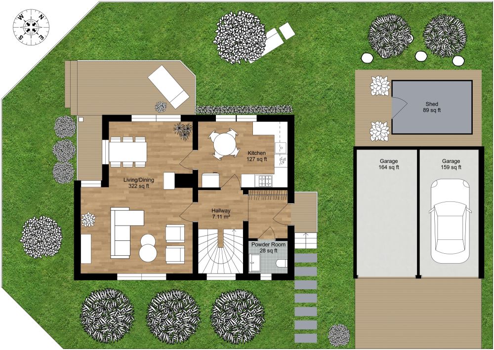 Home Landscape Design 2D Floor Plan