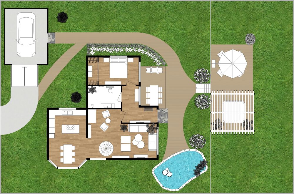 Residential Landscape Design 2D Floor Plan
