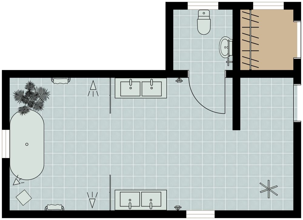 Bathroom Design 2D Floor Plan