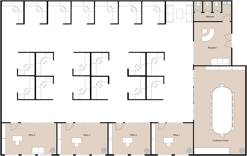 Cubicle Plan 2D Floor Plan