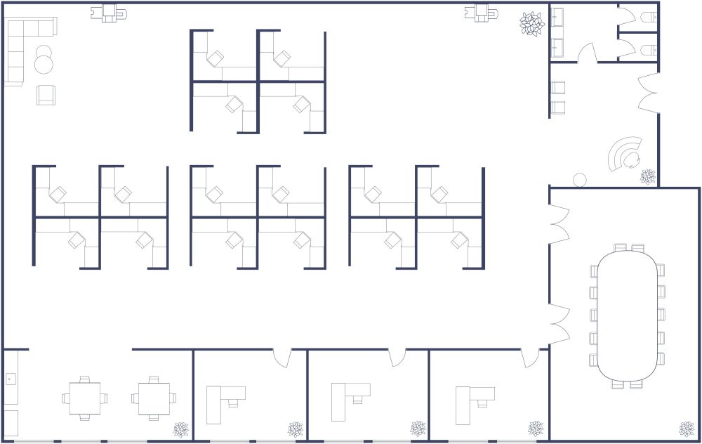 Cubicle Layout Plan 2D Floor Plan