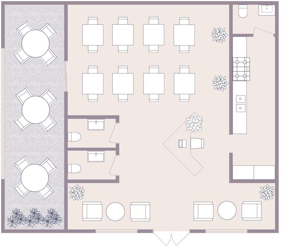 Coffee Shop 2D Floor Plan