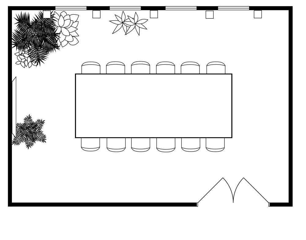 Conference Room Layout 2D Floor Plan