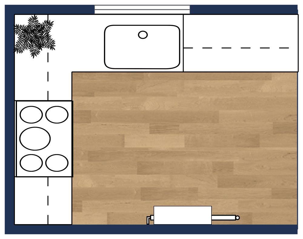 Small Kitchen Layout 2D Floor Plan