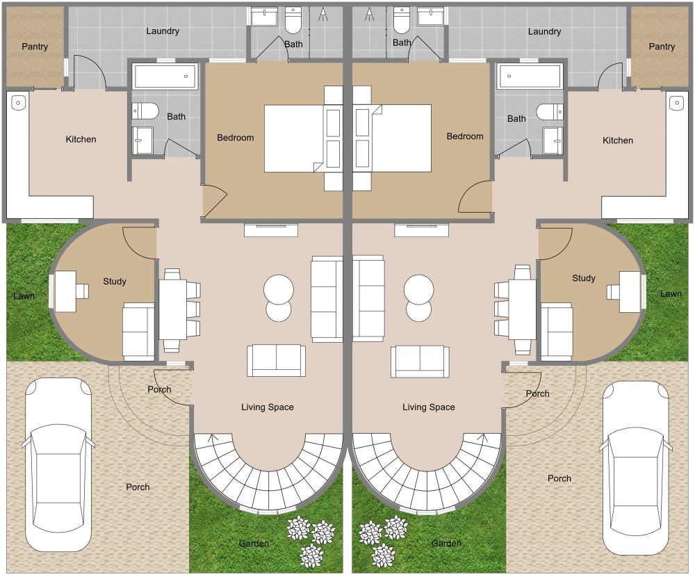 Duplex 3D Floor Plan