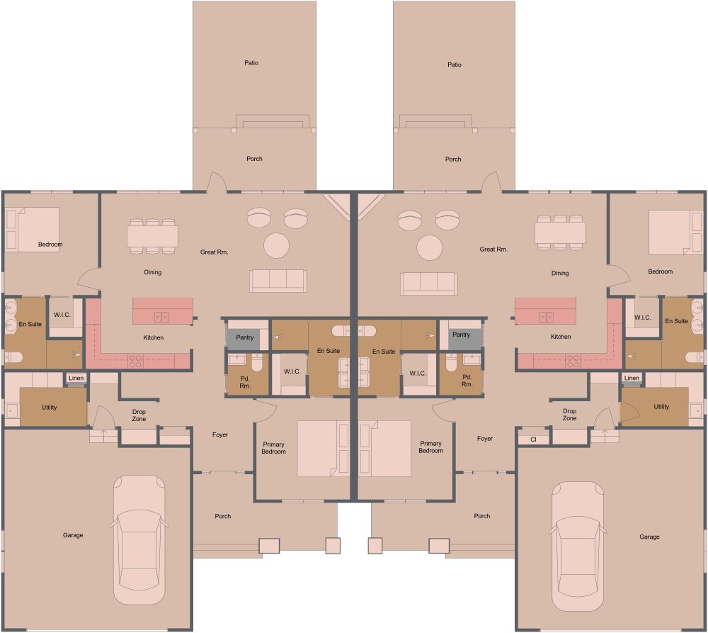 Duplex House Design 2D Floor Plan