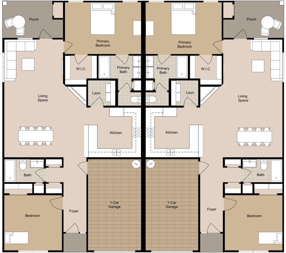 Duplex Home Design 2D Floor Plan