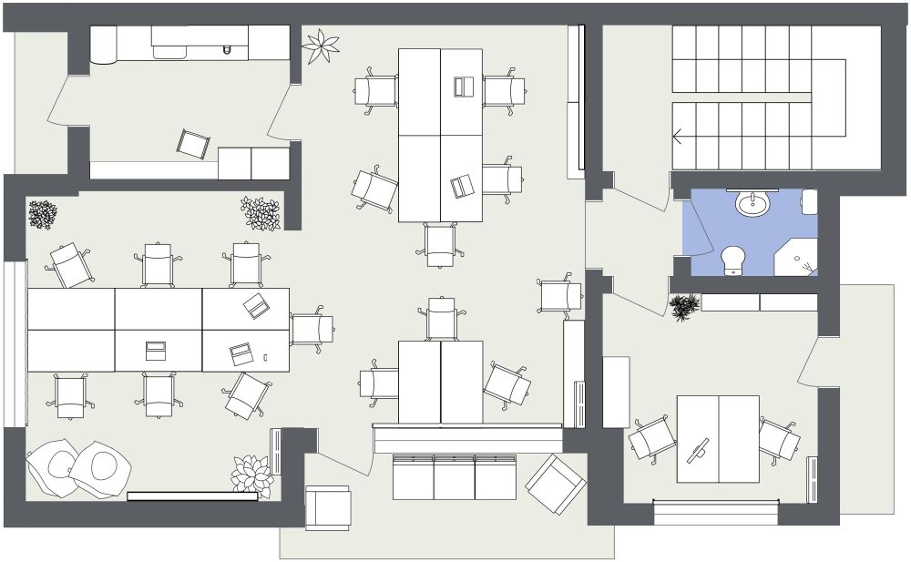 Office Layout Plan 2D Floor Plan