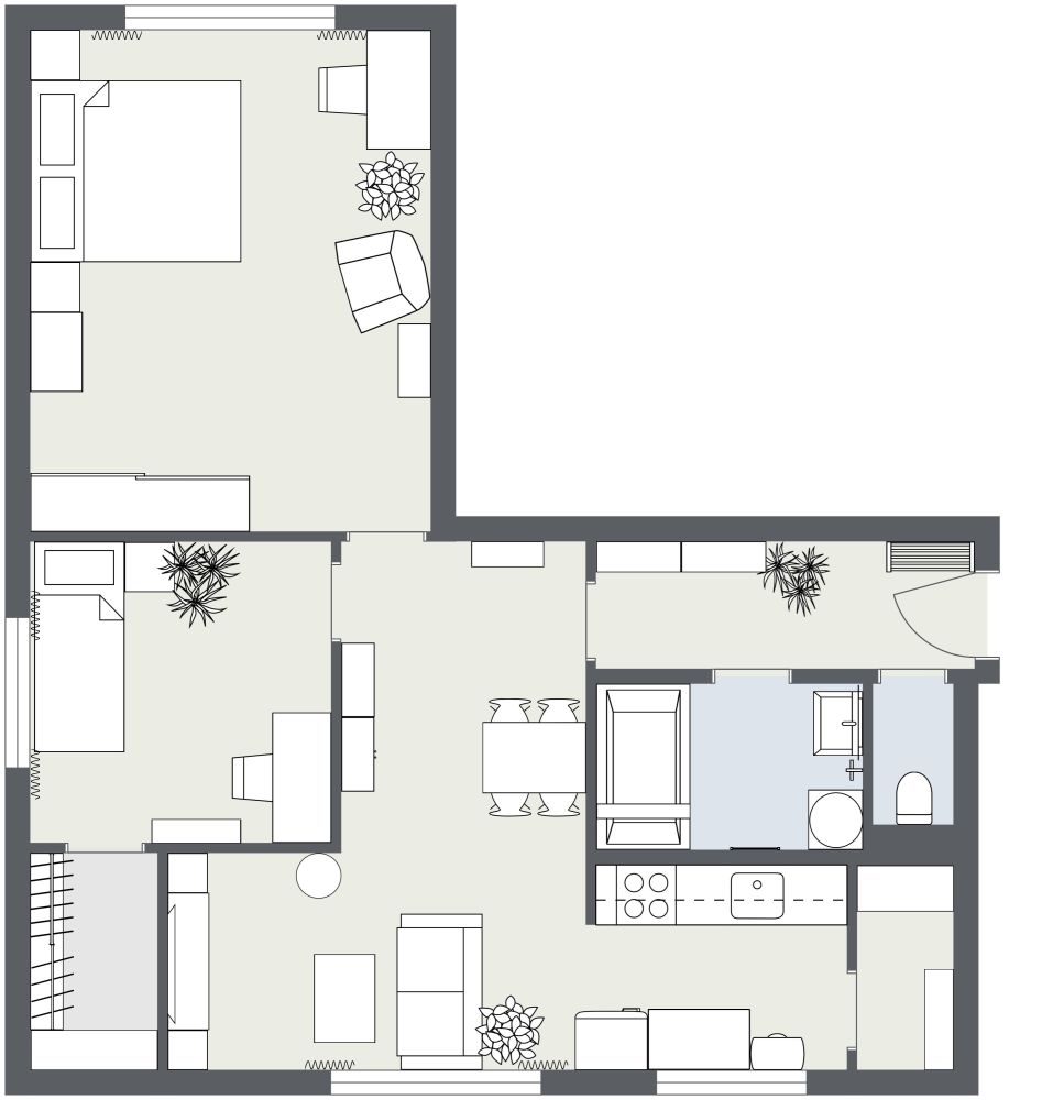 House Plan Contemporary 2D Floor Plan
