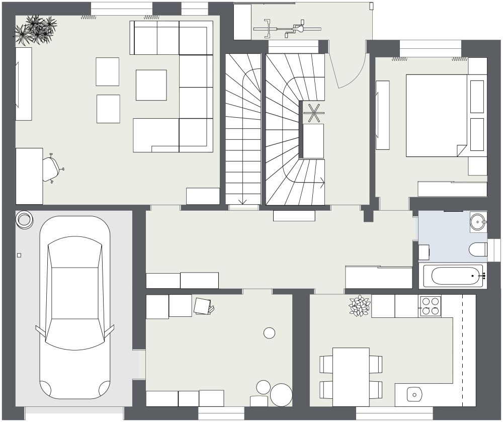 Simple House Design 4 Bedrooms 2D Floor Plan