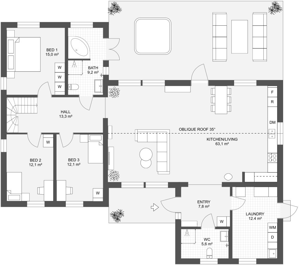 Utsikten 197 Ground Floor 2D Floor Plan