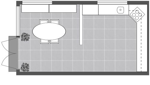 L-Shaped Kitchen Floor Plan