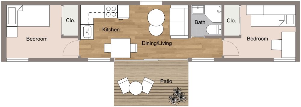 Container Home 2D Floor Plan