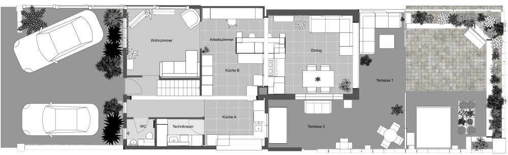 Hausplan unter 100 Quadratmetern 2D Grundrisse