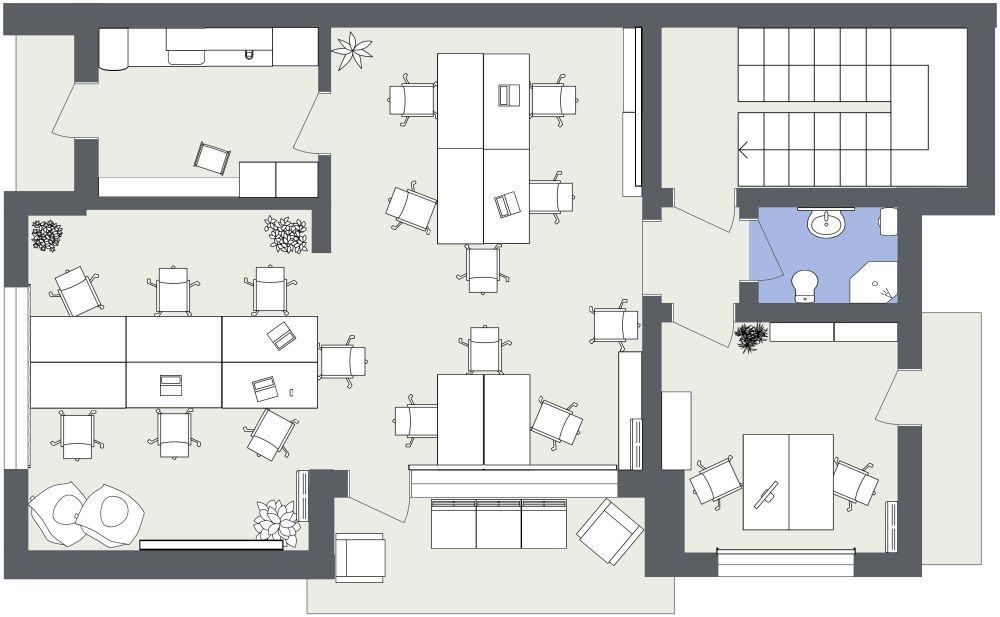 Layout für ein Büro 2D Grundrisse