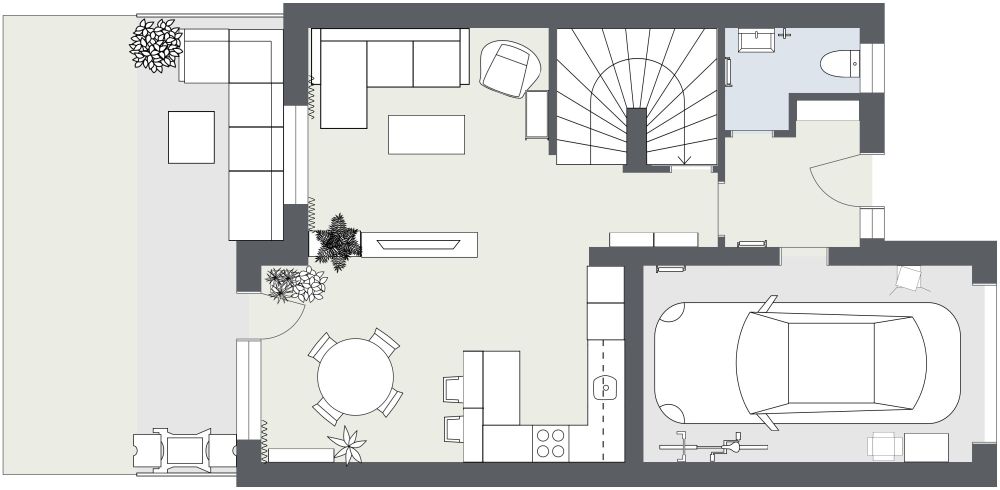 Three Bed Two Bath Floor Plan 2D Floor Plan
