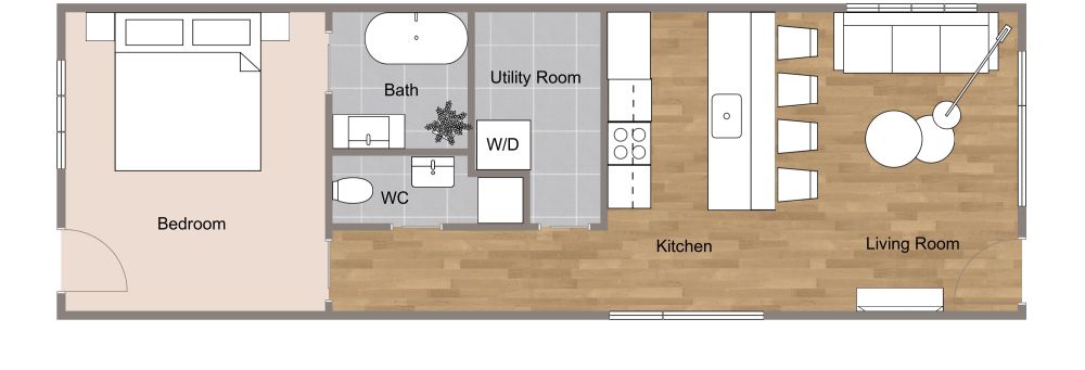 Container Home Idea 2D Floor Plan