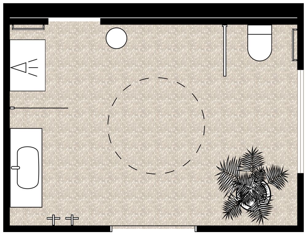 Accessible Bathroom 2D Floor Plan