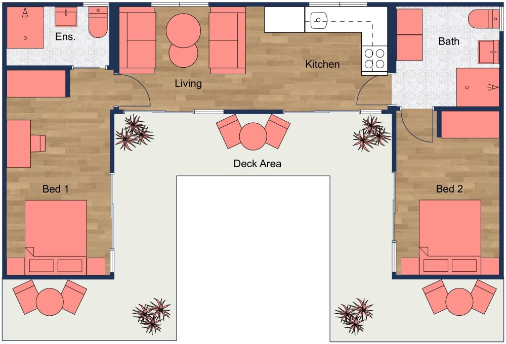 Shipping Container House 2D Floor Plan