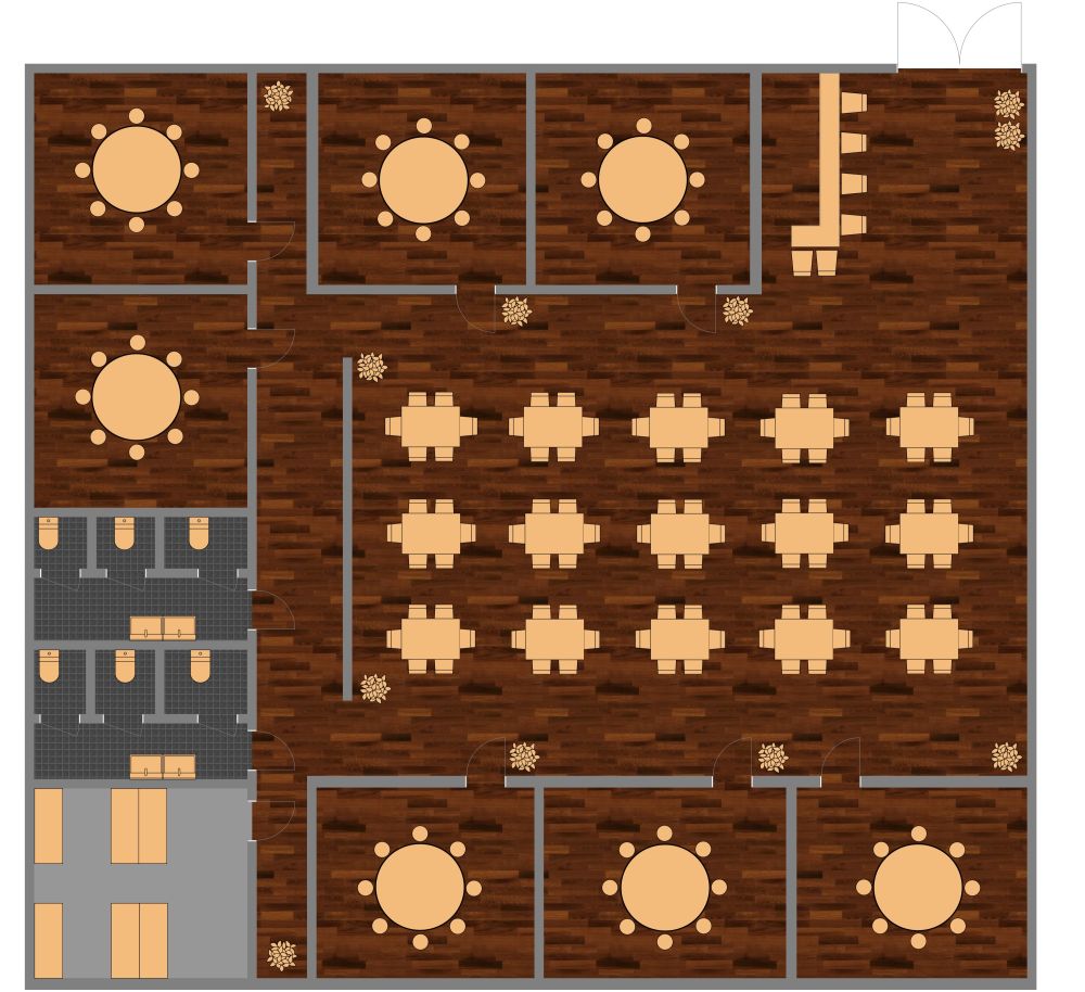 Sitzplan für ein Restaurant 2D Grundrisse