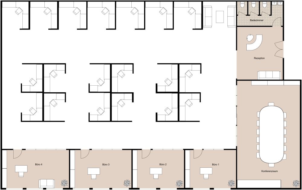 Zellenbüroplan 2D Grundrisse