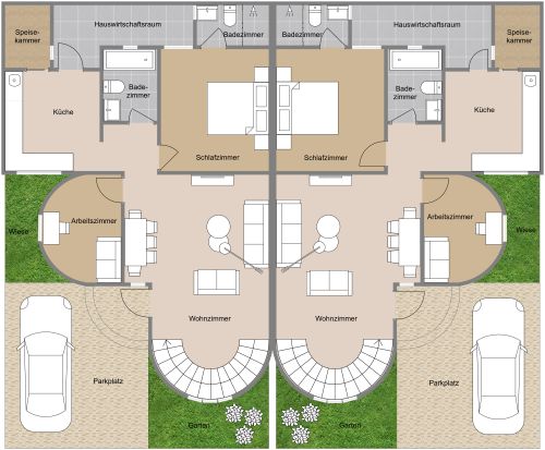 Doppelhaus Grundriss