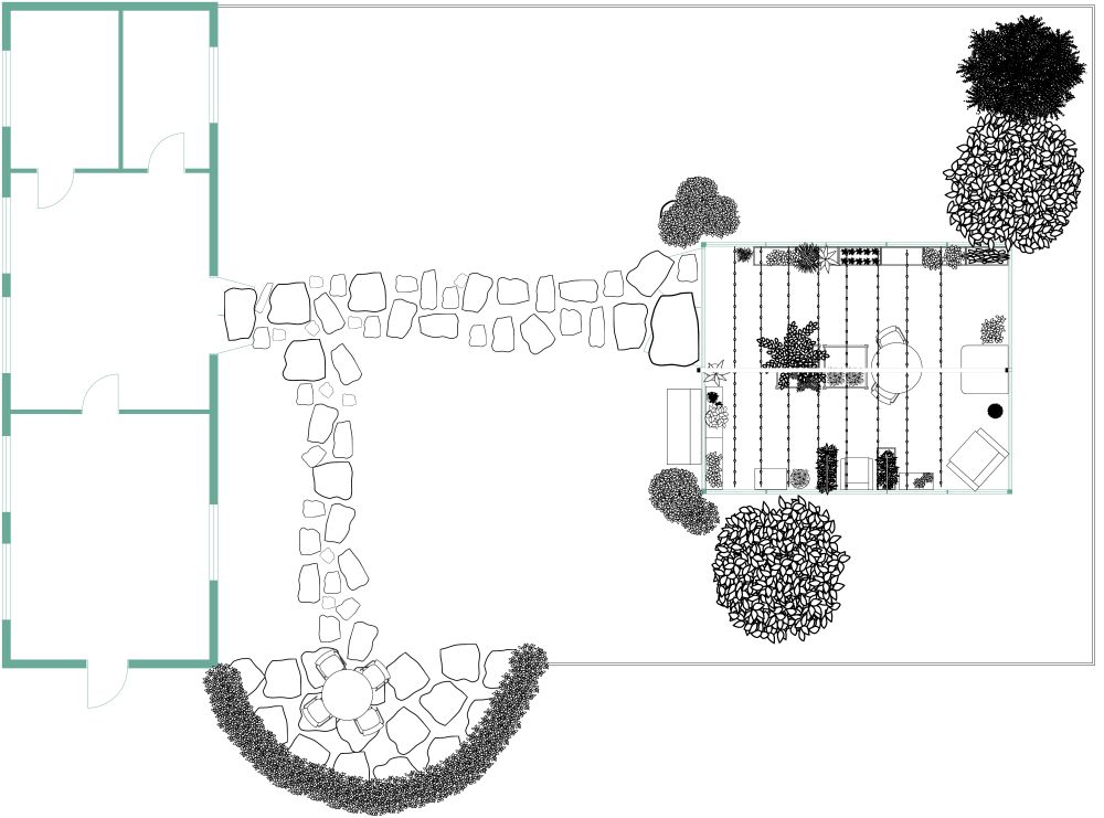 Backyard Greenhouse 2D Floor Plan