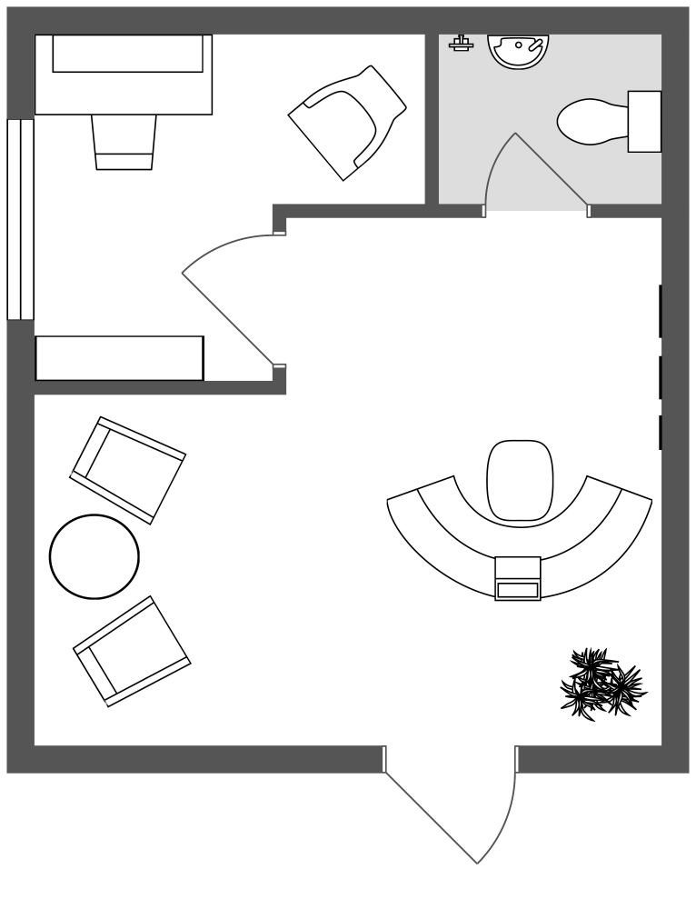 Office 2D Floor Plan 15x17