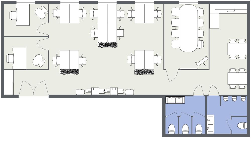 Small Business Office Layout 2D Floor Plan