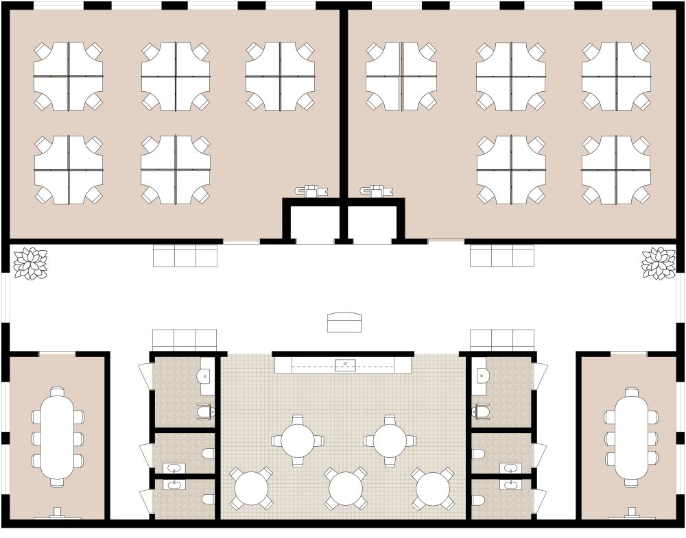 Modernes Bürolayout 2D Grundrisse