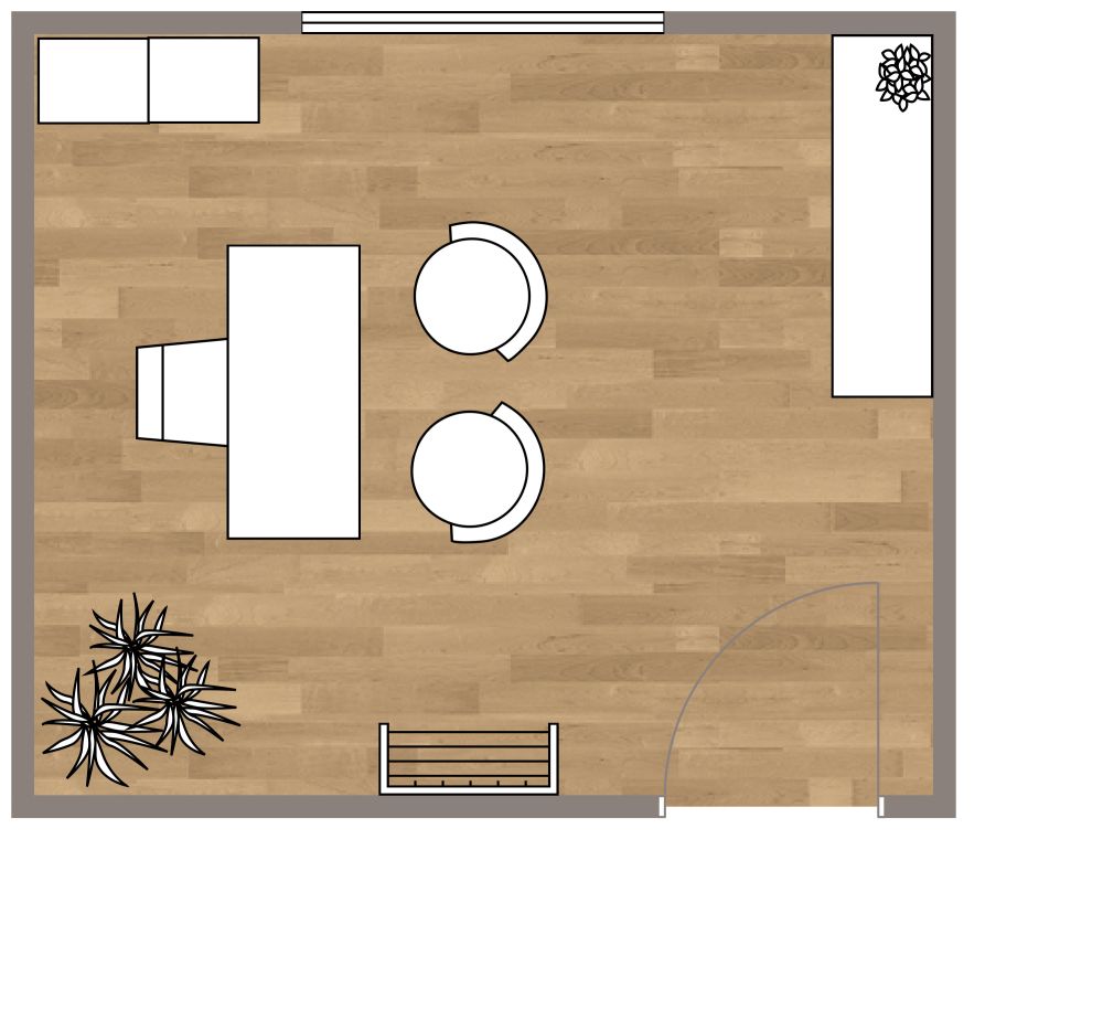 Modernes Einzelbüro 2D Grundrisse