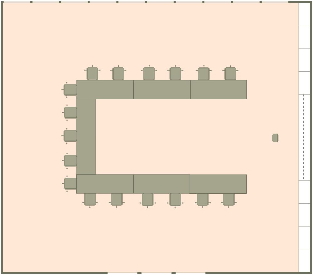 Grundriss-Idee für einen Konferenzraum 2D Grundrisse