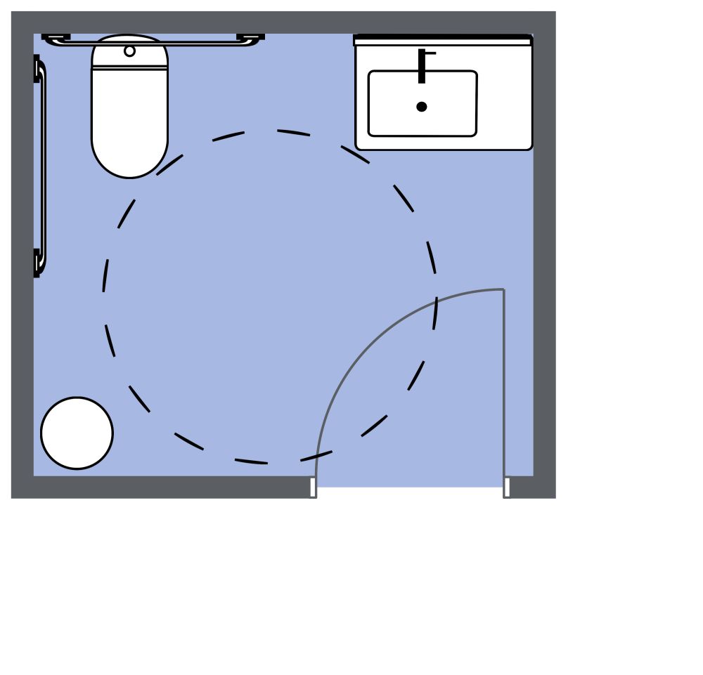 Single User ADA Bathroom 2D Floor Plan