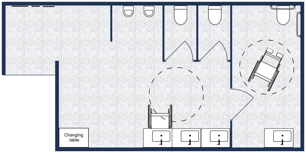 Men's ADA Bathroom 2D Floor Plan