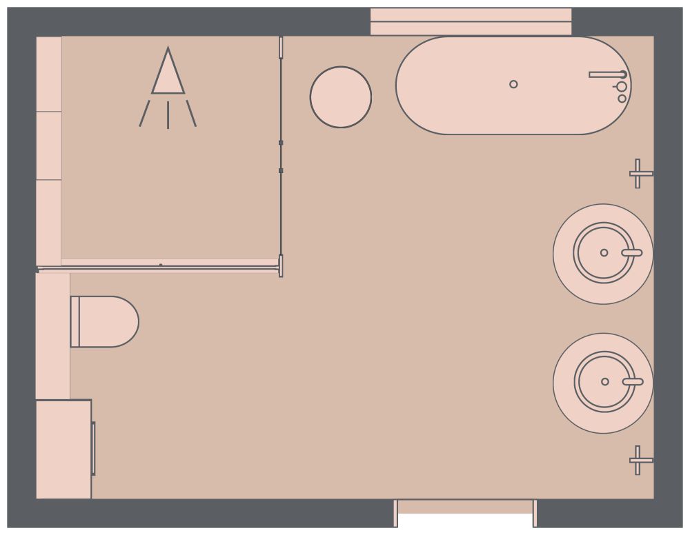 White Marble Bathroom 2D Floor Plan
