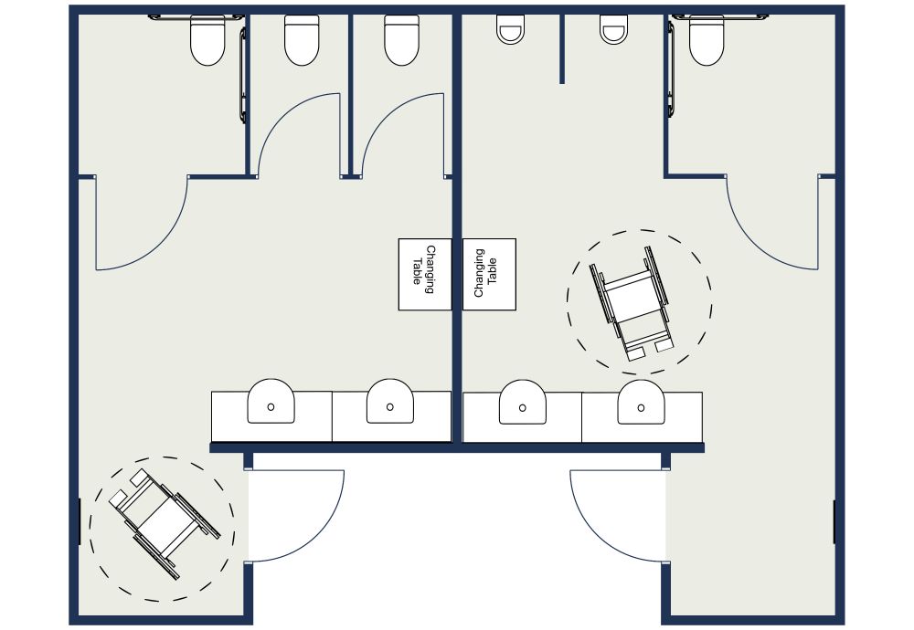 ADA Public Restroom 2D Floor Plan