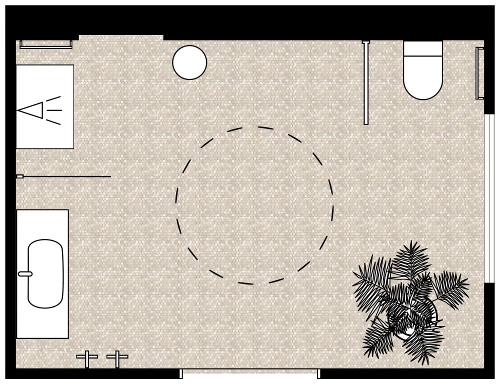 Barrierefreies Badezimmer 2D Grundrisse