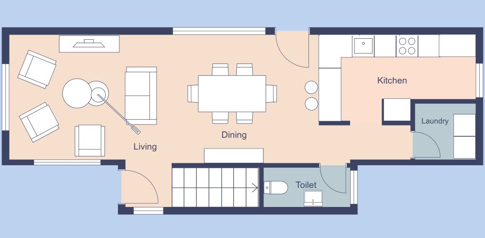 2 Story Container Home 2D Floor Plan