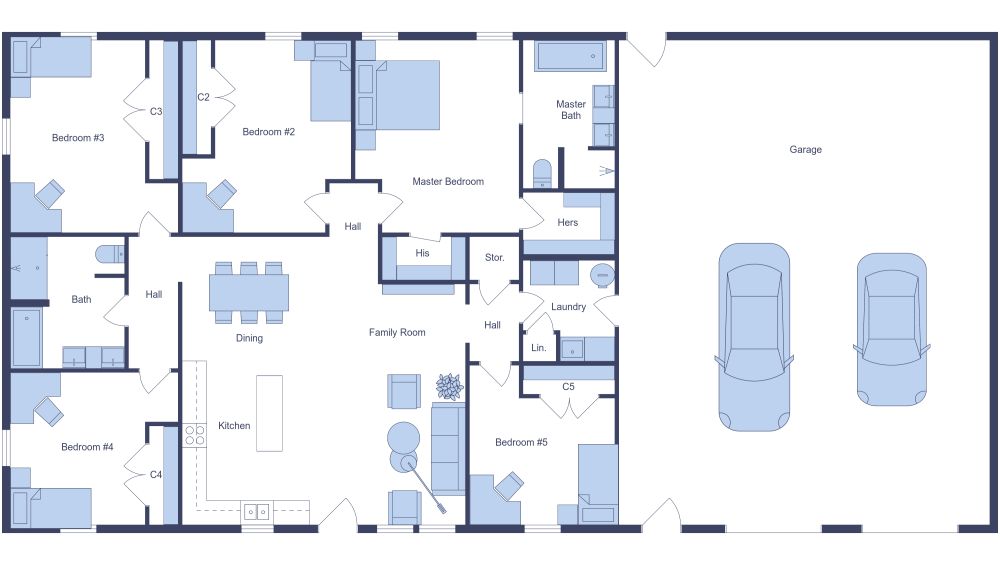 Penny Barndominium House Plan 2D Floor Plan