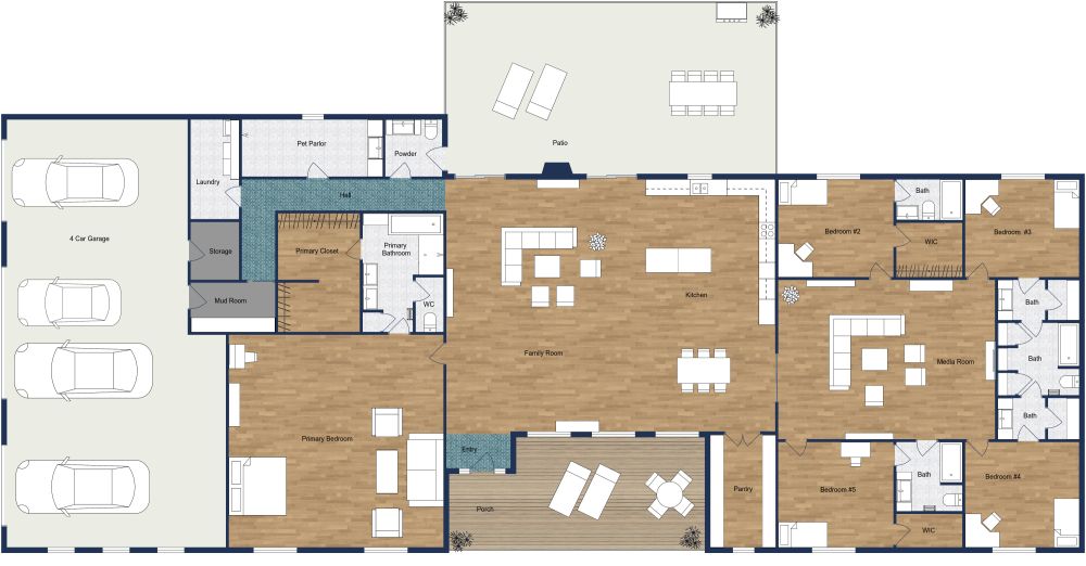Willow Barndominium House Plan 2D Floor Plan