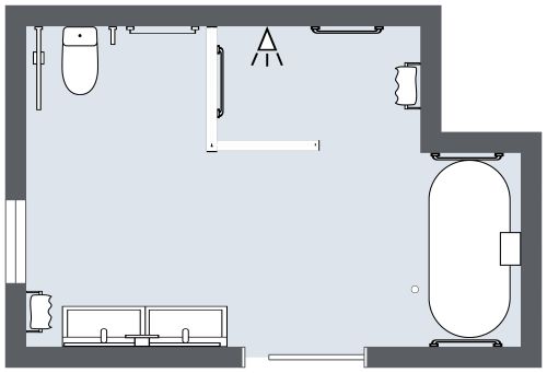 Grundriss für Senioren-Badezimmer
